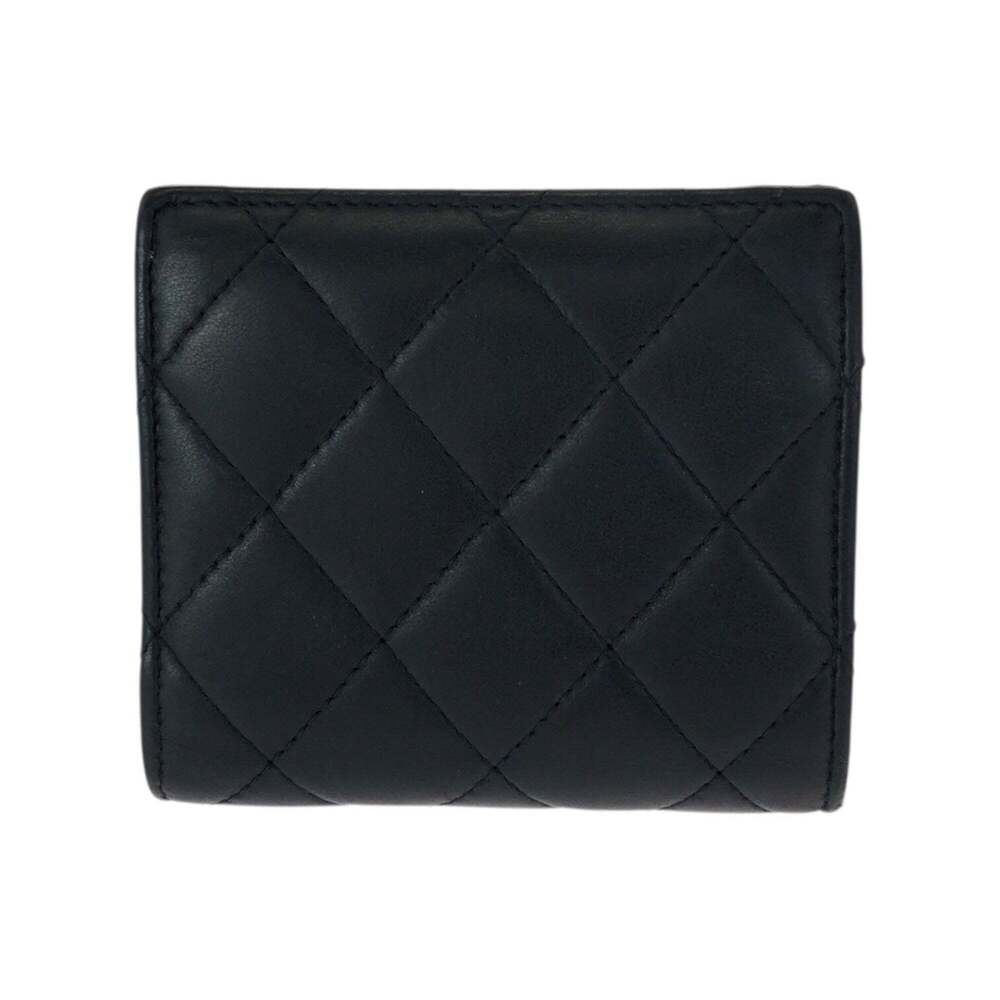 CHANEL Authentic Black Lambskin Leather Logo Wallet - Picture 2 of 10